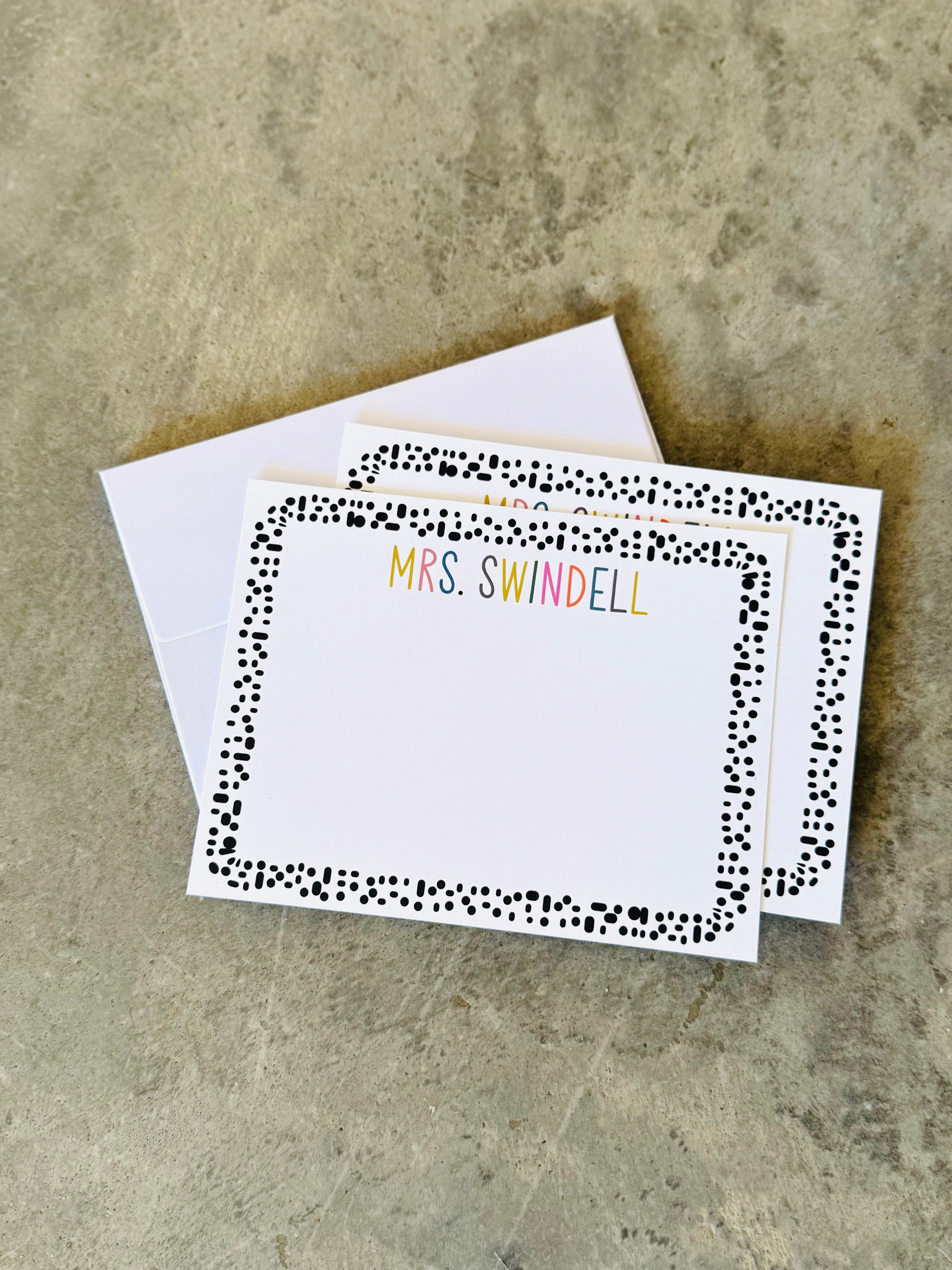 Polka Dot Name Notecard