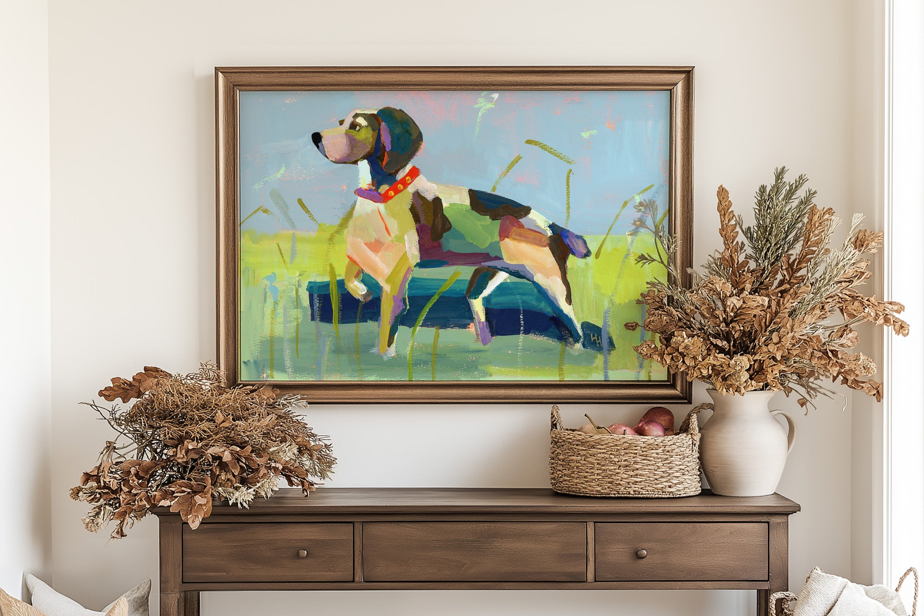 Gallery Wall Art Display Hunting Dog Collection Wildlife Print Scene Bird Pointer Sports Canvas Premium Quality Construction Large Format Artwork Perfect Lodge Decor Beautiful Home Office Display Father Gift Collection Theme