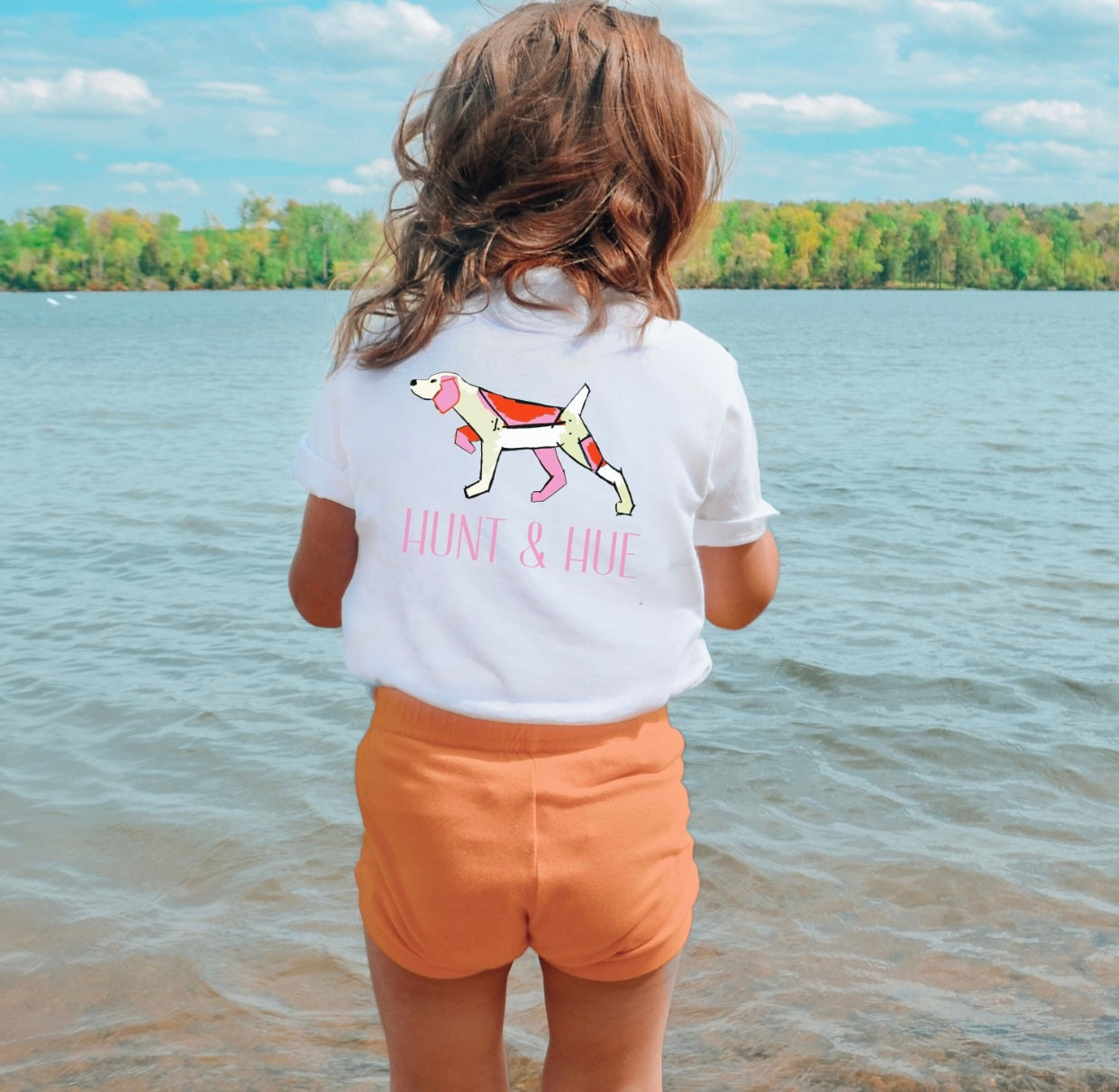 Youth pretty in pink bird dog tee