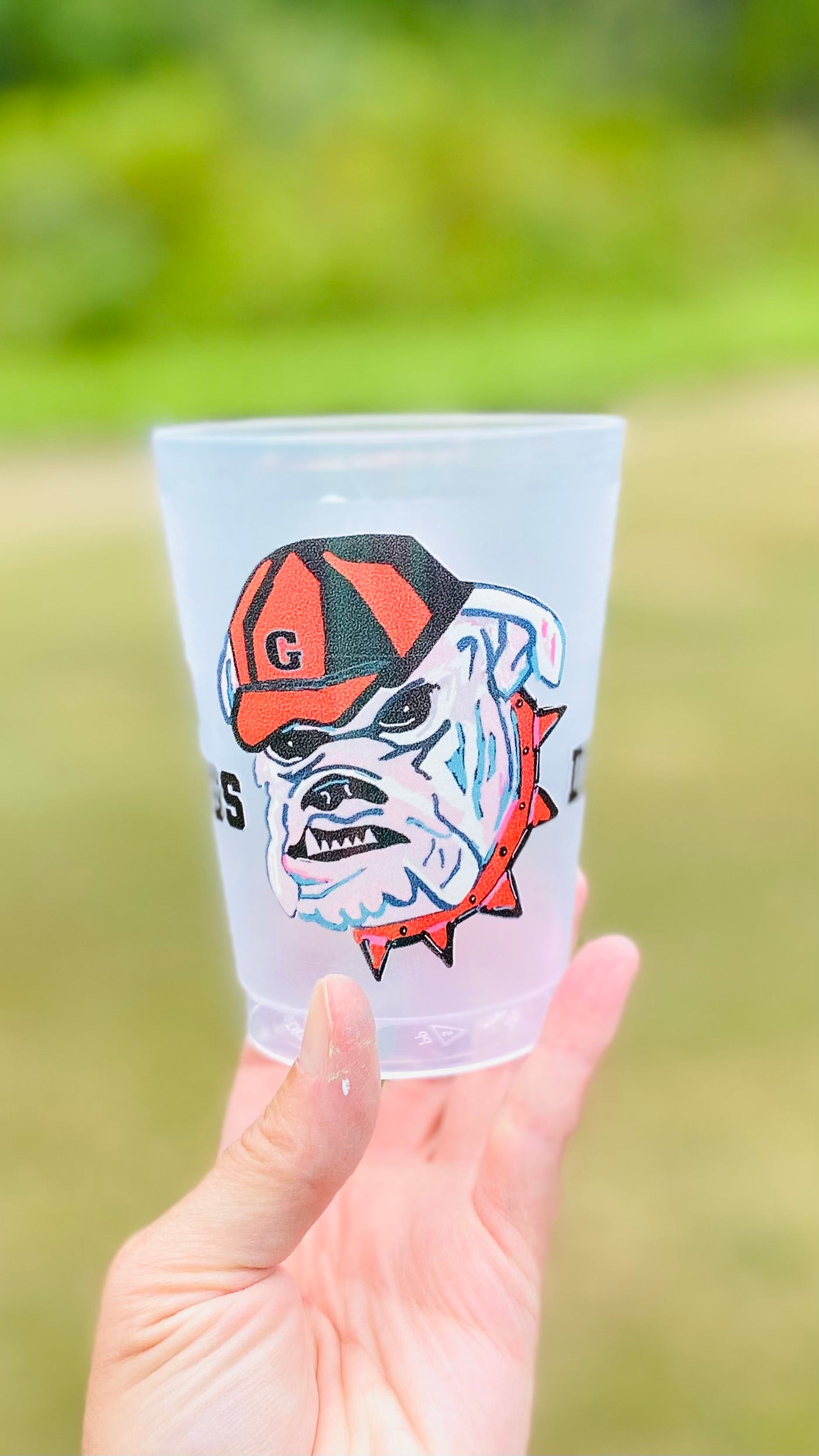 Set of 10  Frosted Bulldogs Cups