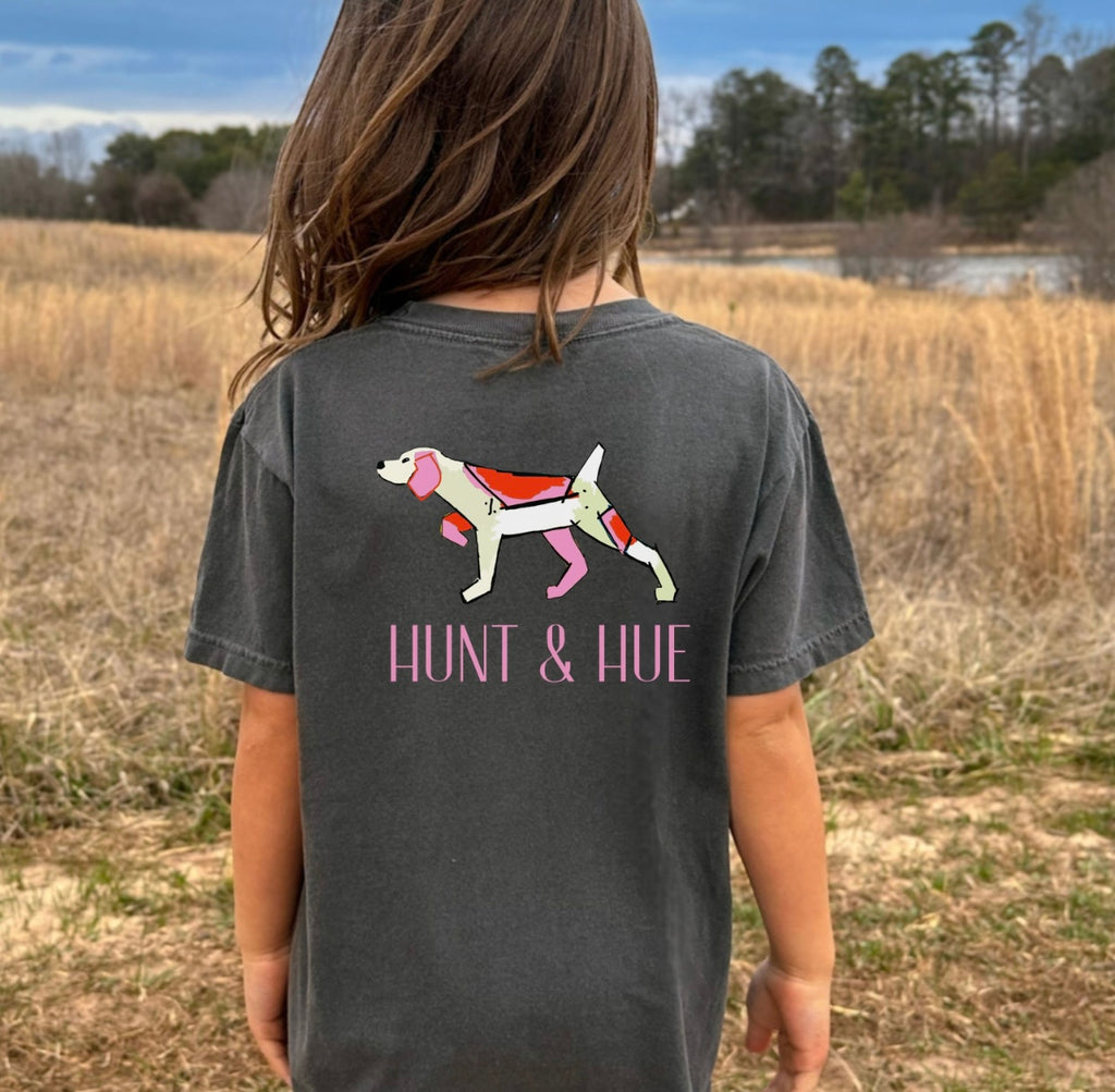 Youth pretty in pink bird dog tee