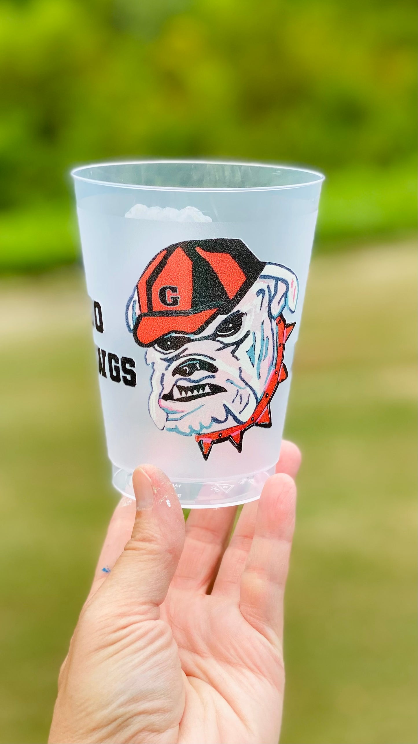 Set of 10  Frosted Bulldogs Cups