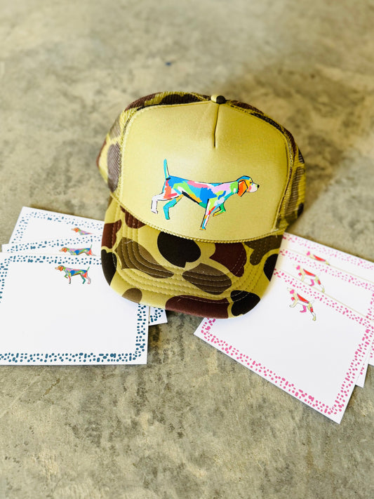 Notecards and trucker hat gift set