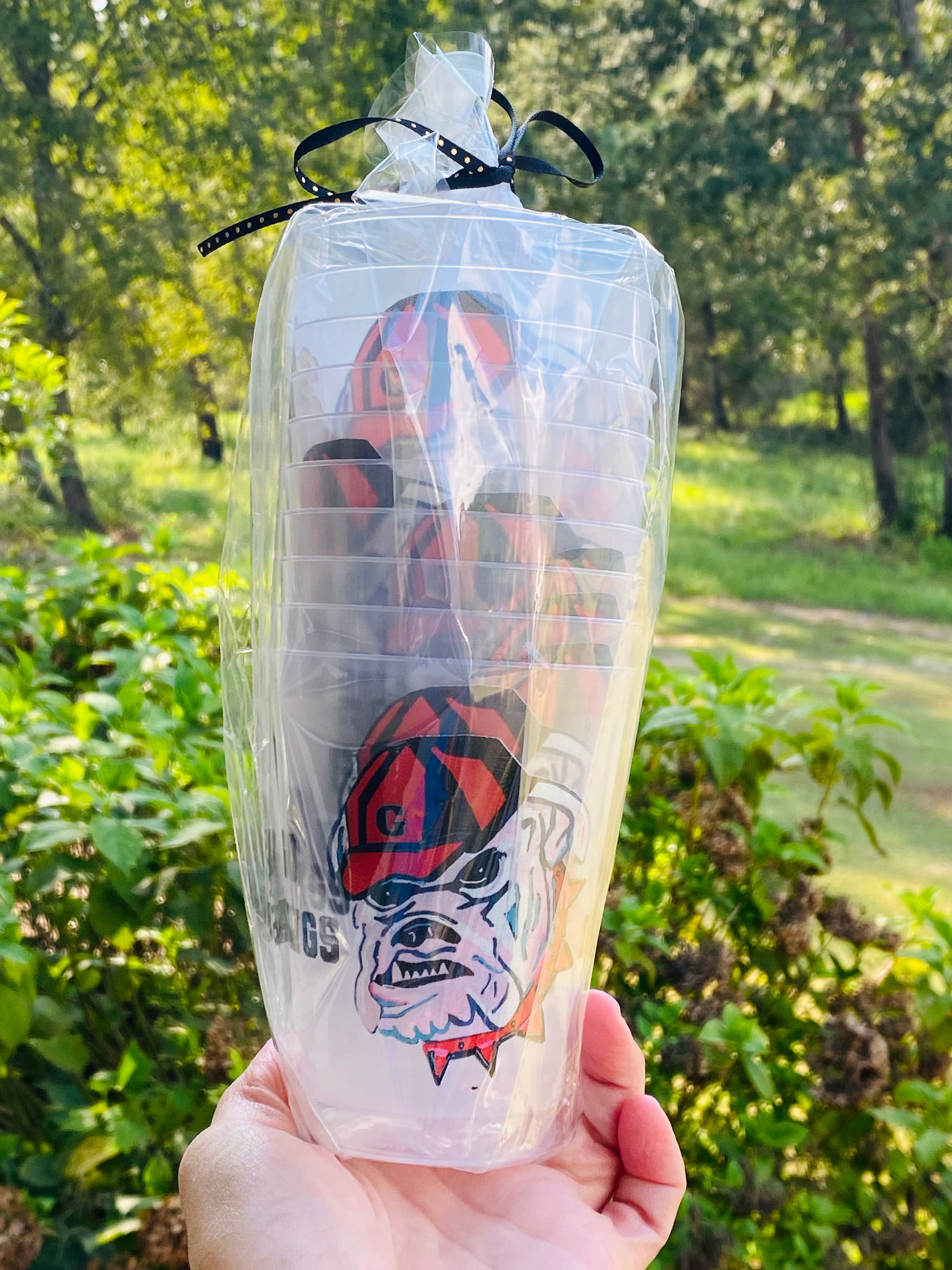 Set of 10  Frosted Bulldogs Cups