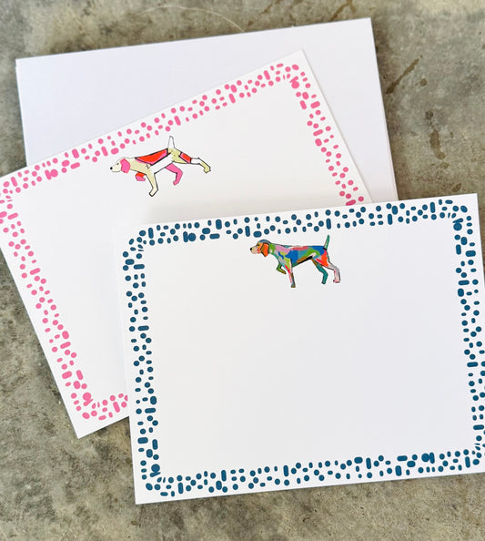 Polka Dot Bird Dog Notecard