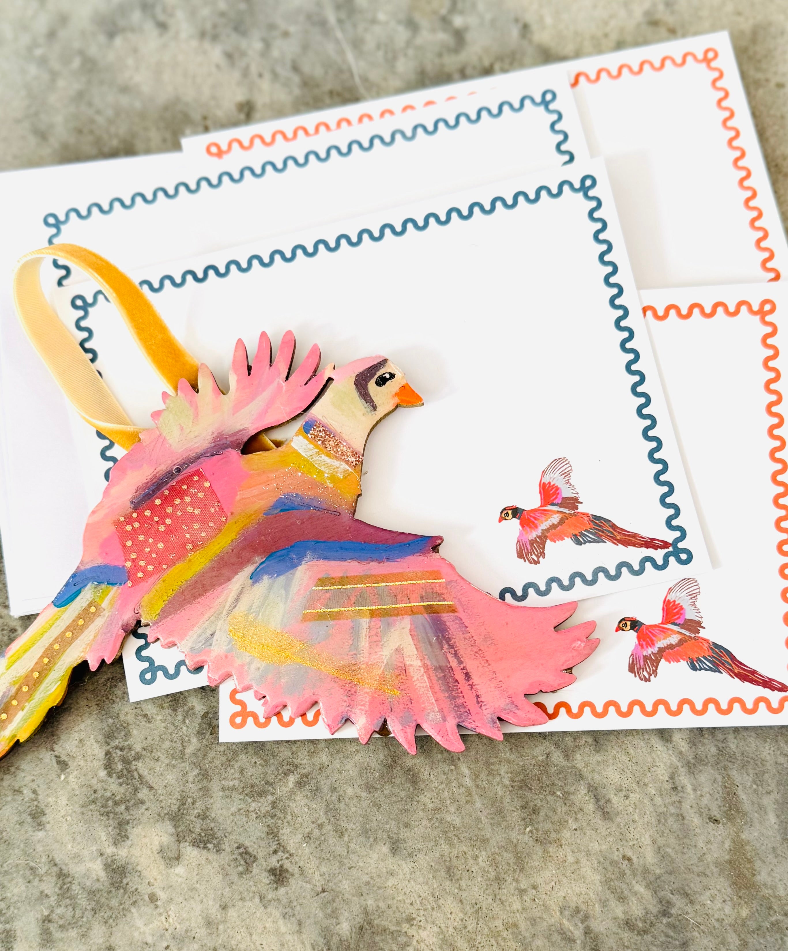 Pheasant Notecard and Ornament Set