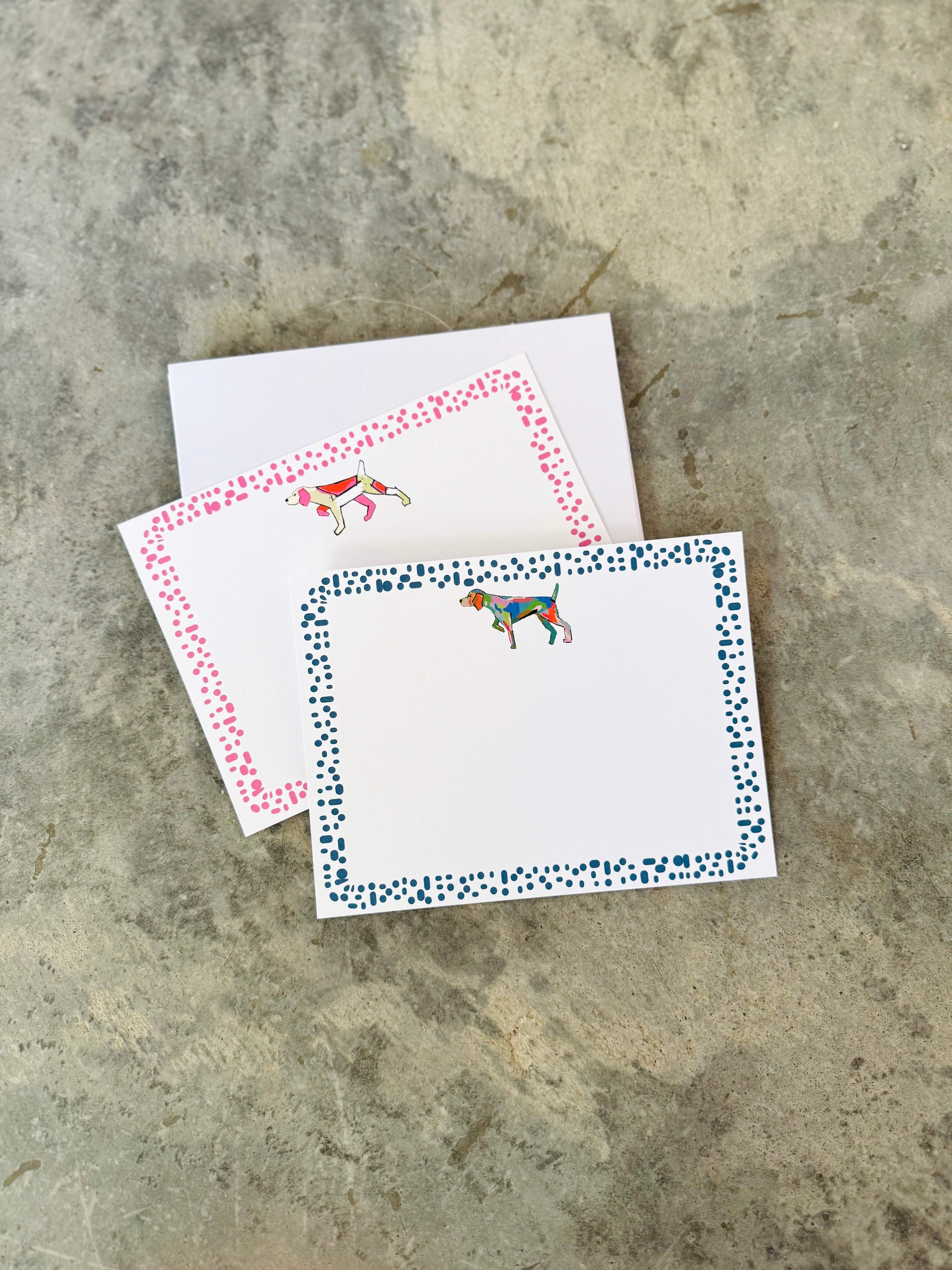 Polka Dot Bird Dog Notecard