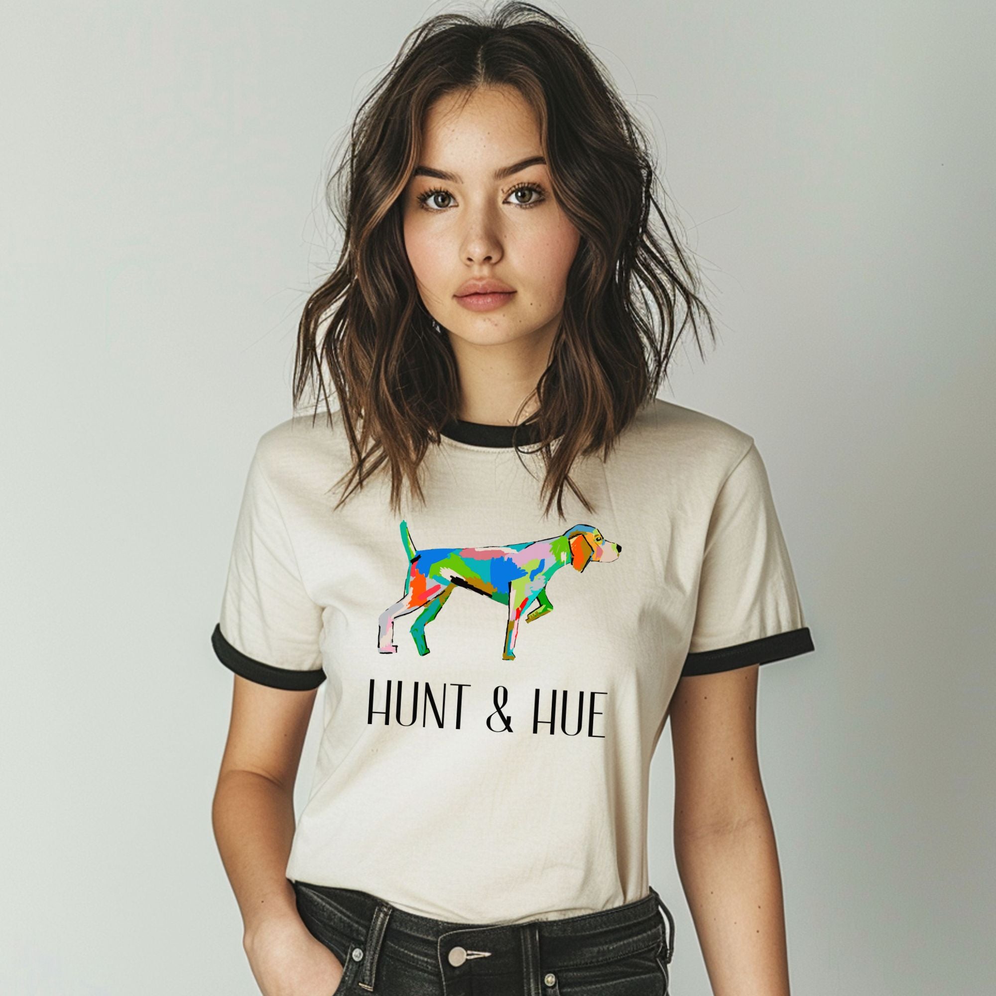 Funky Bird Dog Ringer Tee