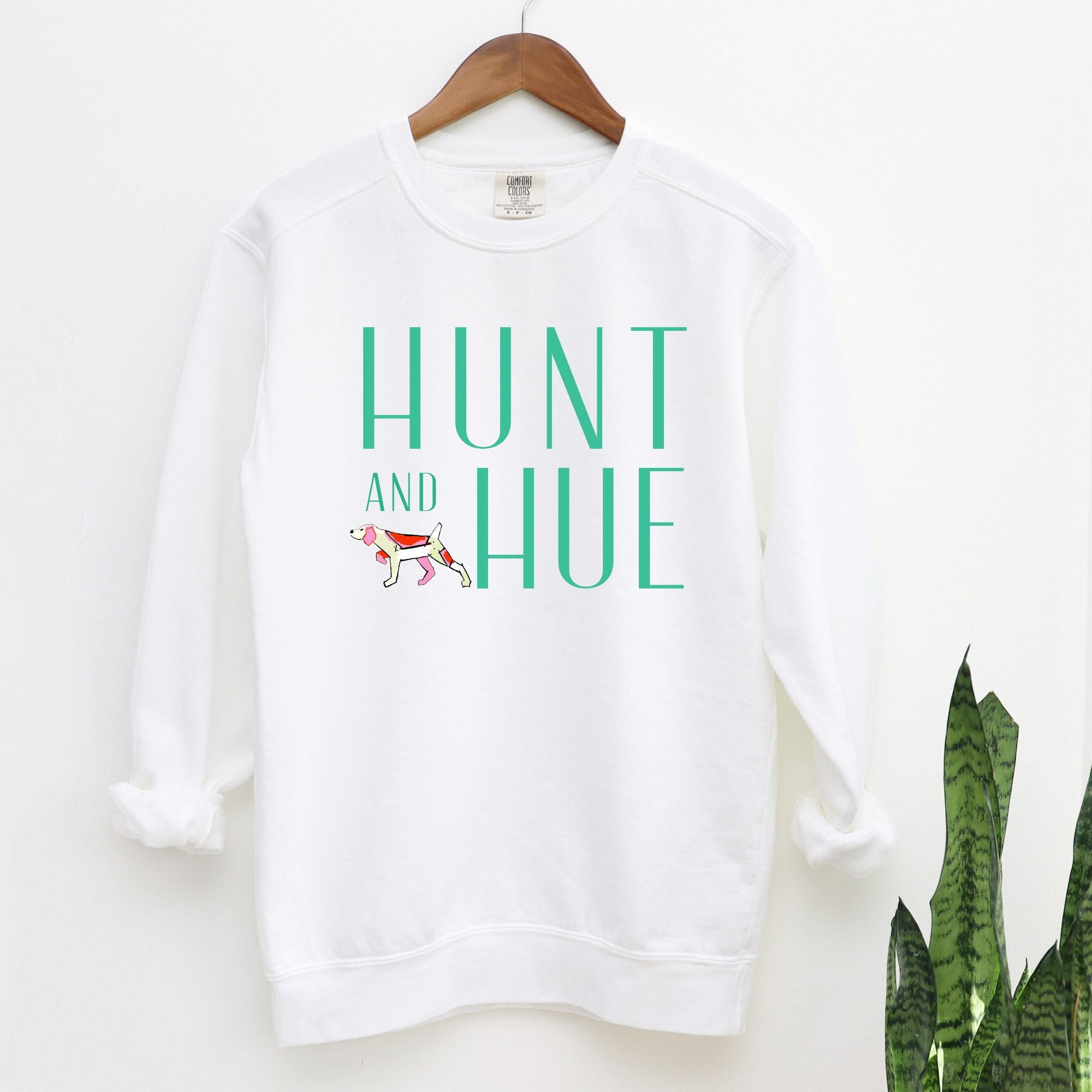 Hunt & Hue Pink/Red Bird Dog Logo Sweatshirt